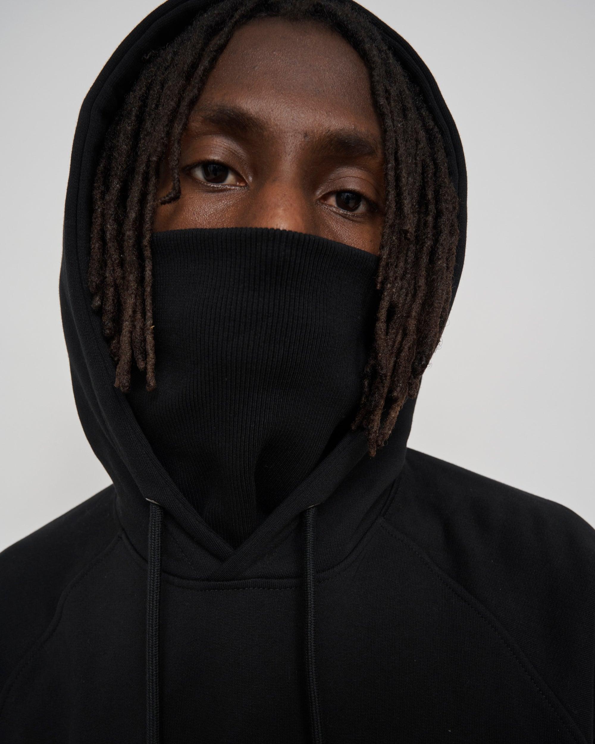 Cleptomanicx Mask Boxy Hooded Black Sweat Herren schwarz